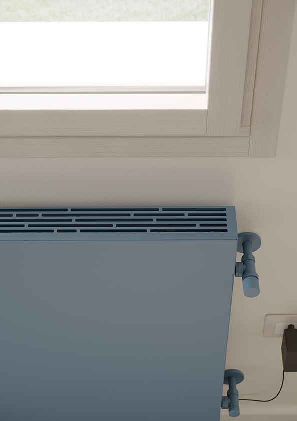 Relax Air, hauteur 673 mm, largeur 1250 mm, Bleu Colombe Opaque - RAL 5014, (détail), 